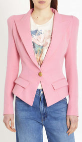 EINREIHIGES KURZJACKETT IN ROSA